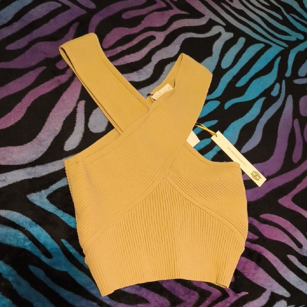 NWT House of Harlow | 1960 Mustard Crop Top